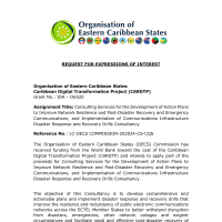 OECS Caribbean Digital Transformation Project (CARDTP) - Consulting Services for Network Resilience, Emergency Communications, and Disaster Recovery Drills 